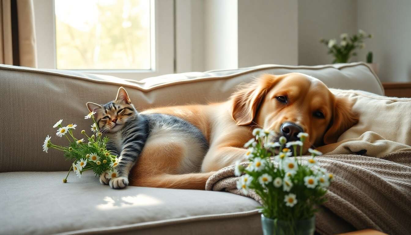 Comment la camomille aide à réduire le stress chez les chiens et chats Comment la camomille aide à réduire le stress chez les chiens et chats