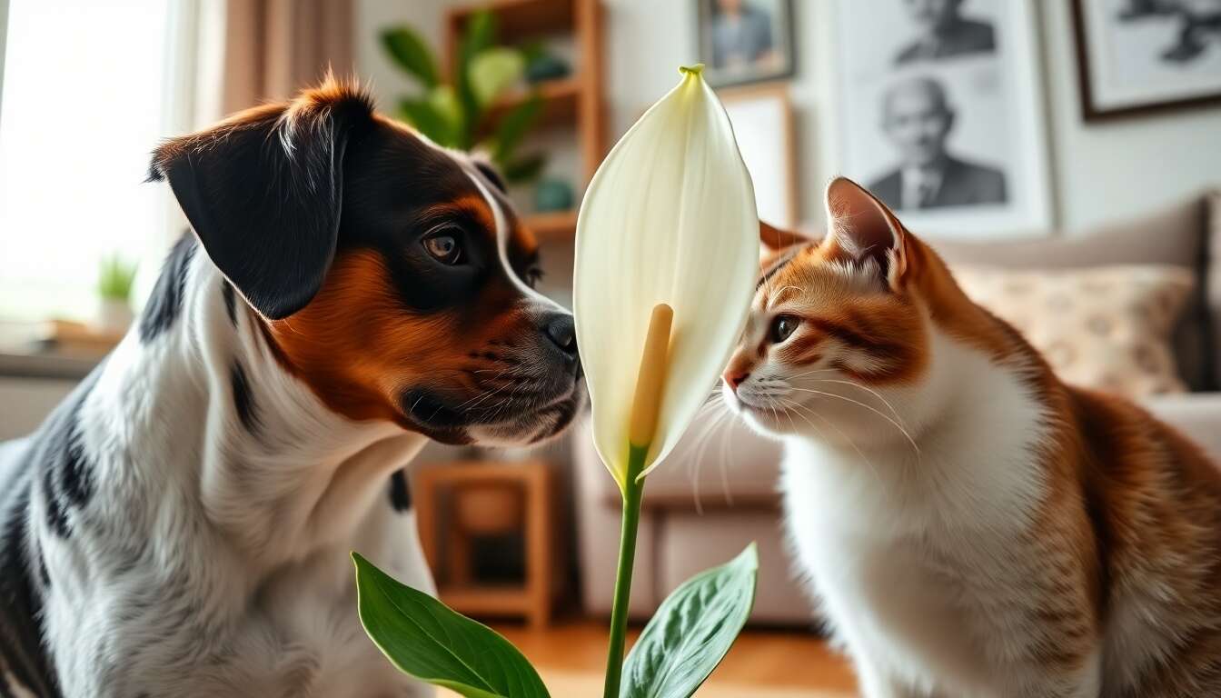 Intoxication chez les chiens et chats : dangers du Spathiphyllum