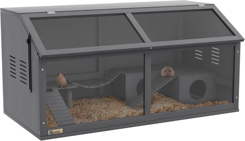 Test de la cage PawHut 100 cm : maison de jeu en bois pour hamsters