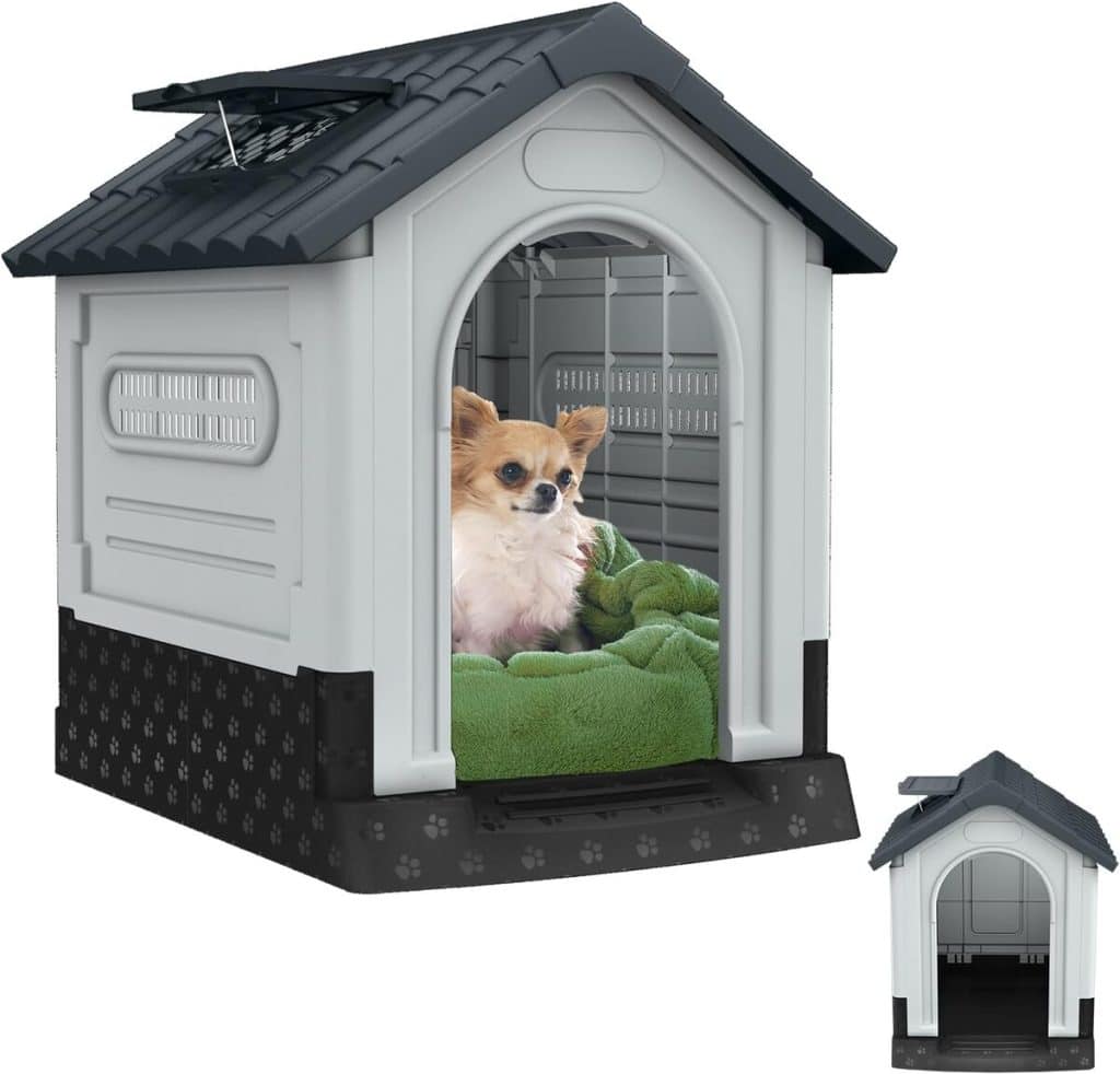 Test de la niche imperméable Aufun pour animaux - Grise et isolée