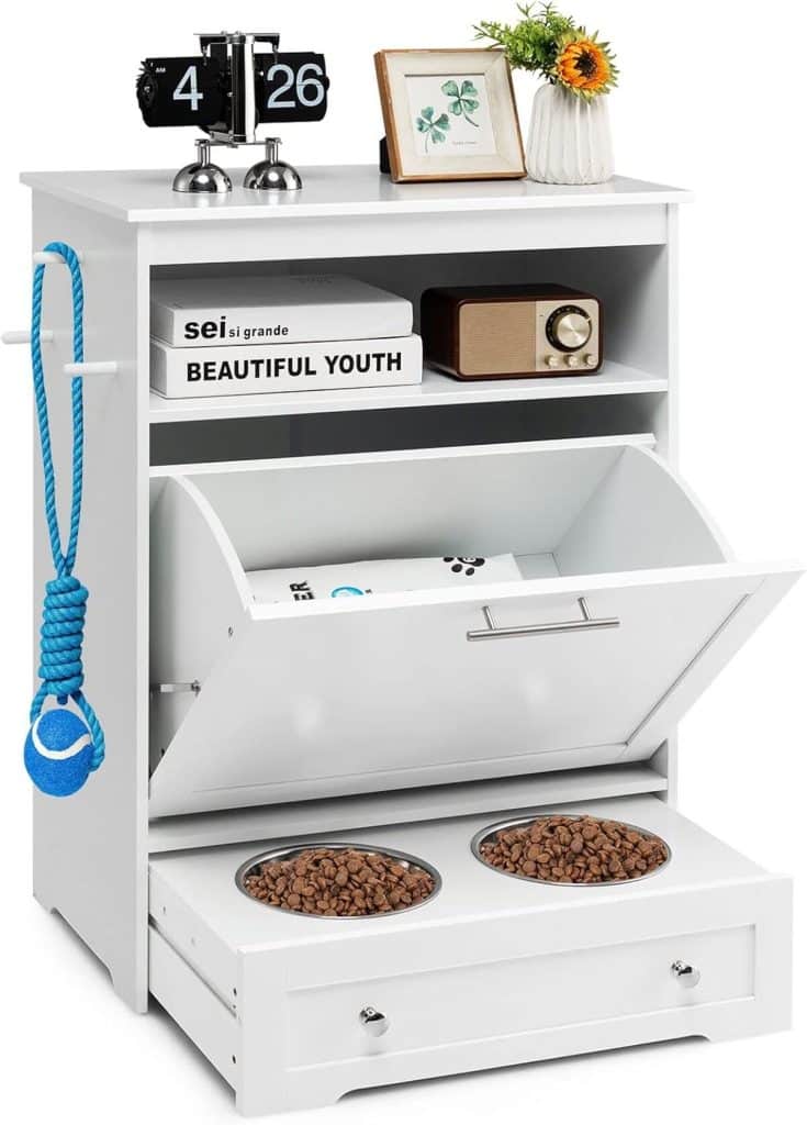 Test du meuble de rangement Goplus avec gamelles pour animaux