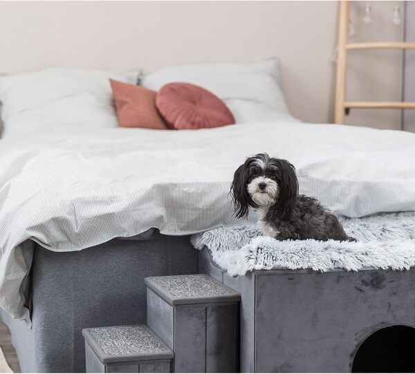 TRIXIE Niche pour Chien Intérieur avec Escalier, Gris (38039)