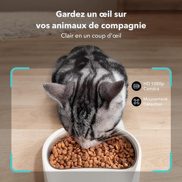 PETLIBRO 5L Distributeur Croquette Automatique avec Caméra 1080P - Mangeoire Chien WiFi 5G avec app, capteur de Faible Niveau de Nourriture, Alerte de Mouvement et de Son de Compagnie, 1 à 10 Repas