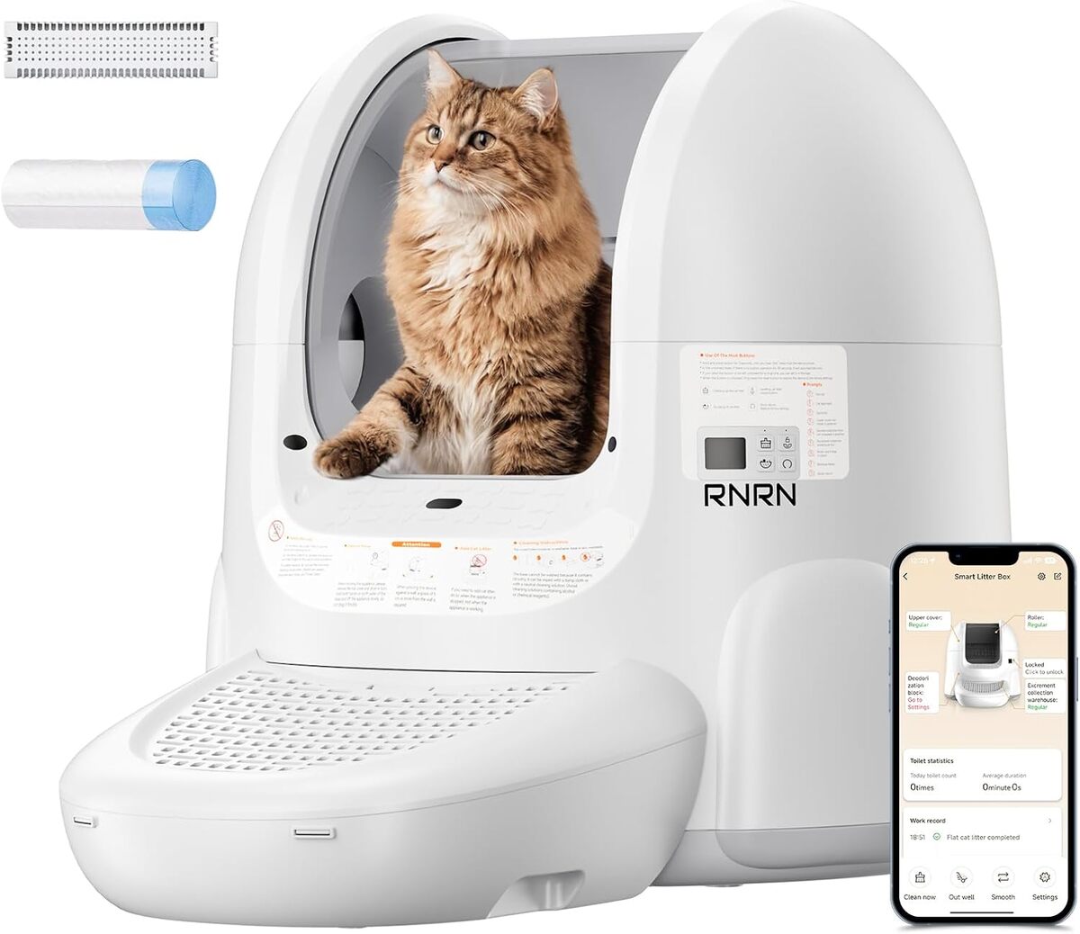 Test de la litière autonettoyante RNRN V1 Max : technologie intelligente pour chats
