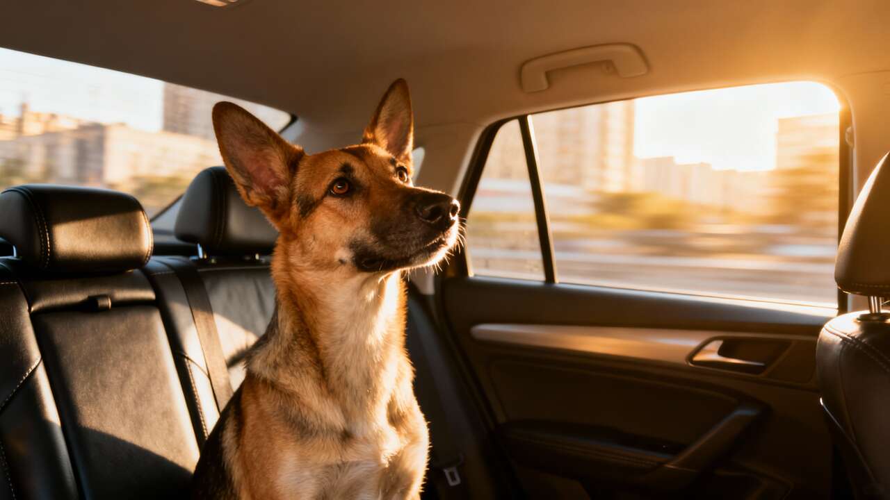 Risques de conduire avec un chien non attaché
