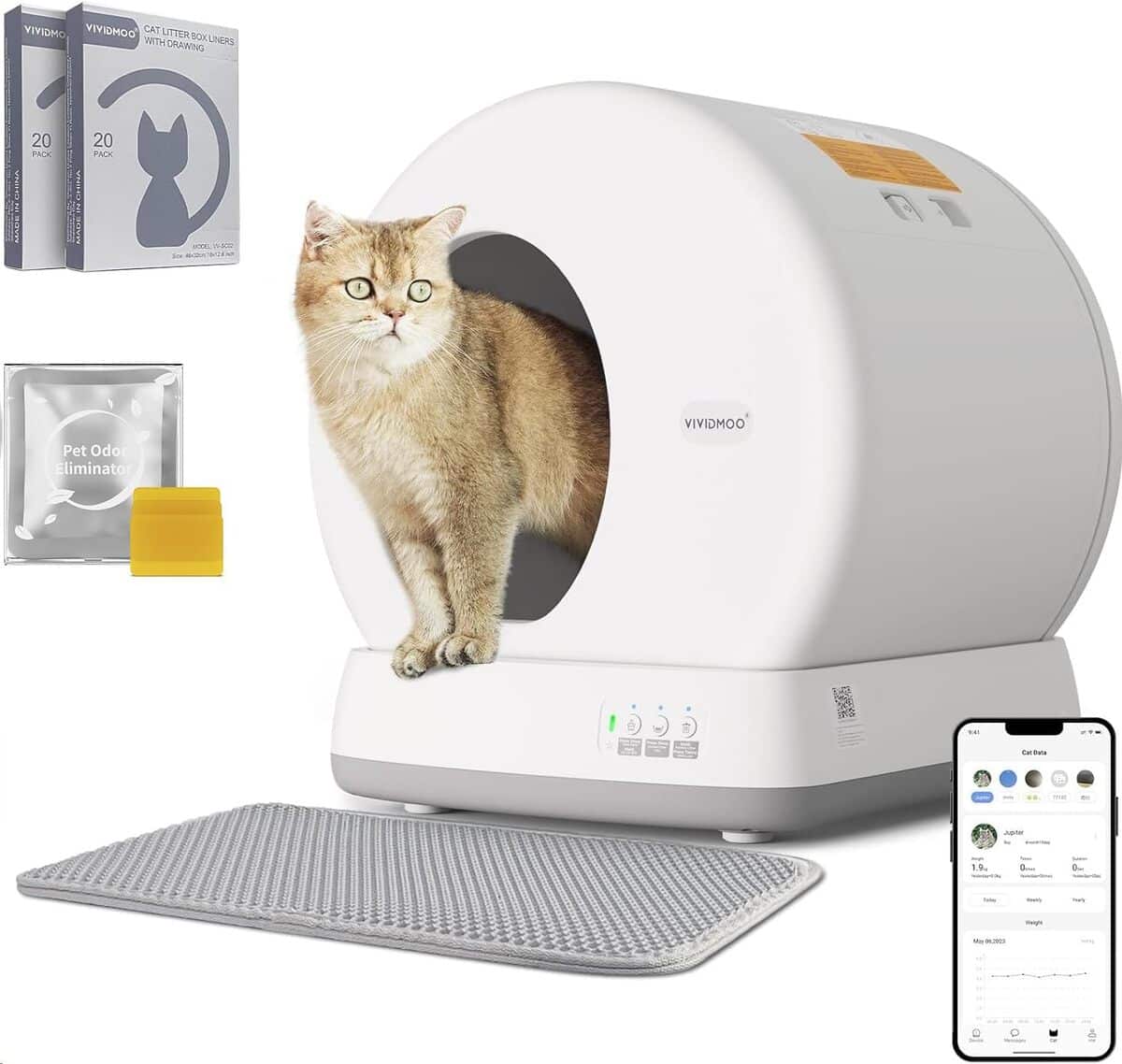 Test : vividmoo litière chat autonettoyante 57.6L