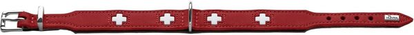 HUNTER Hundehalsband Swiss, Collier de chien en cuir, 75, Rouge/Noir