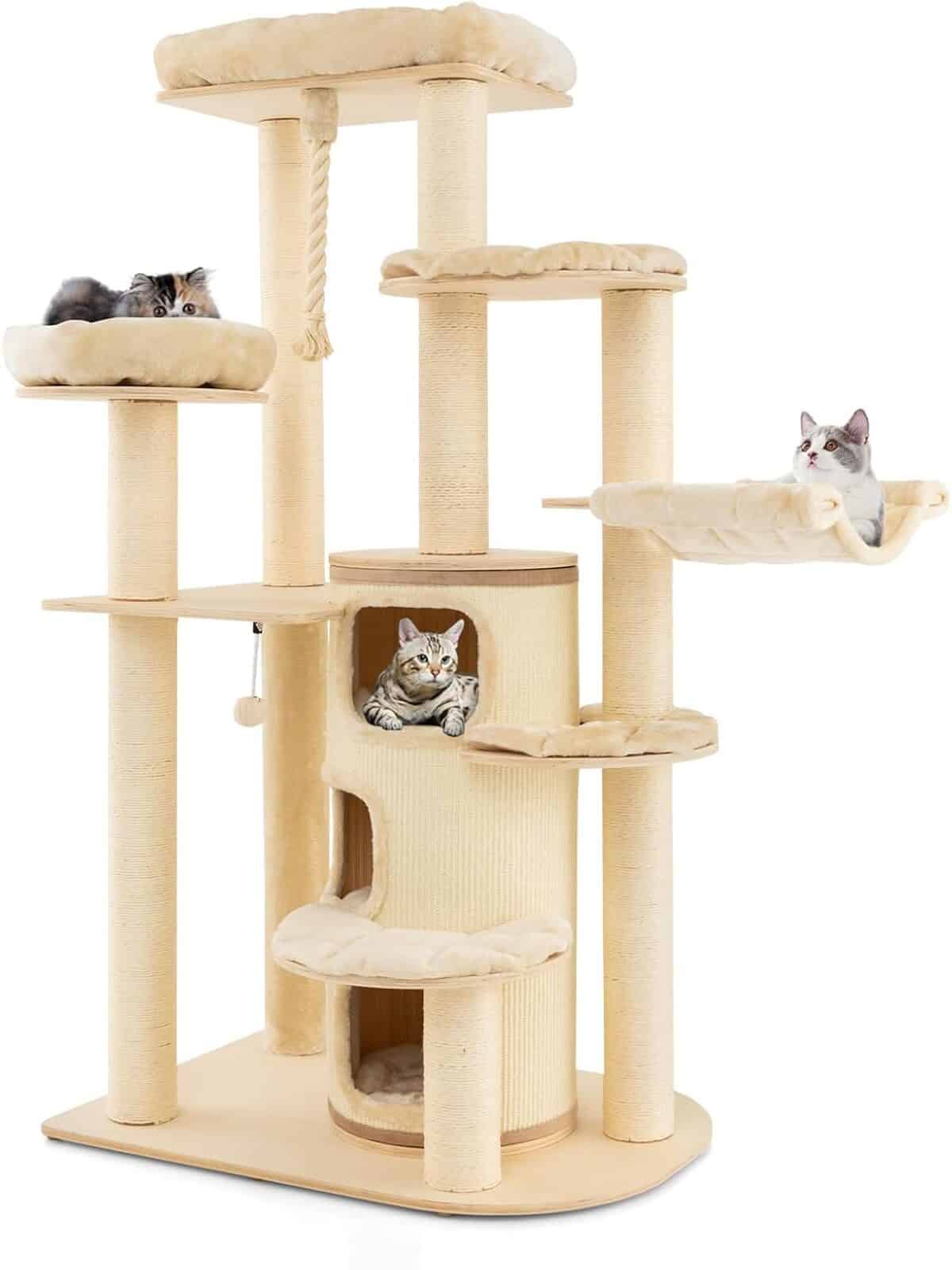 Test de l'arbre à chat XXL GOPLUS : confort et jeux garantis