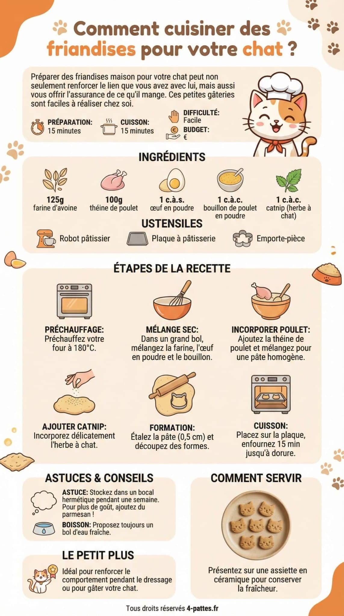 Fiche recette Comment cuisiner des friandises pour votre chat ?