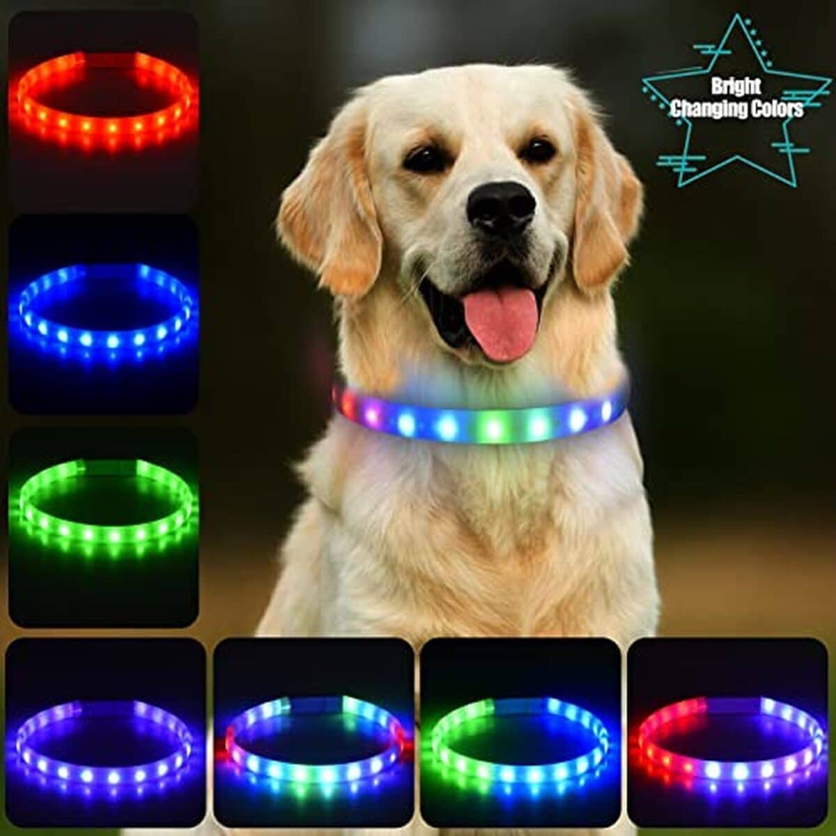 Avis sur le collier lumineux Honiha multicolore pour chien