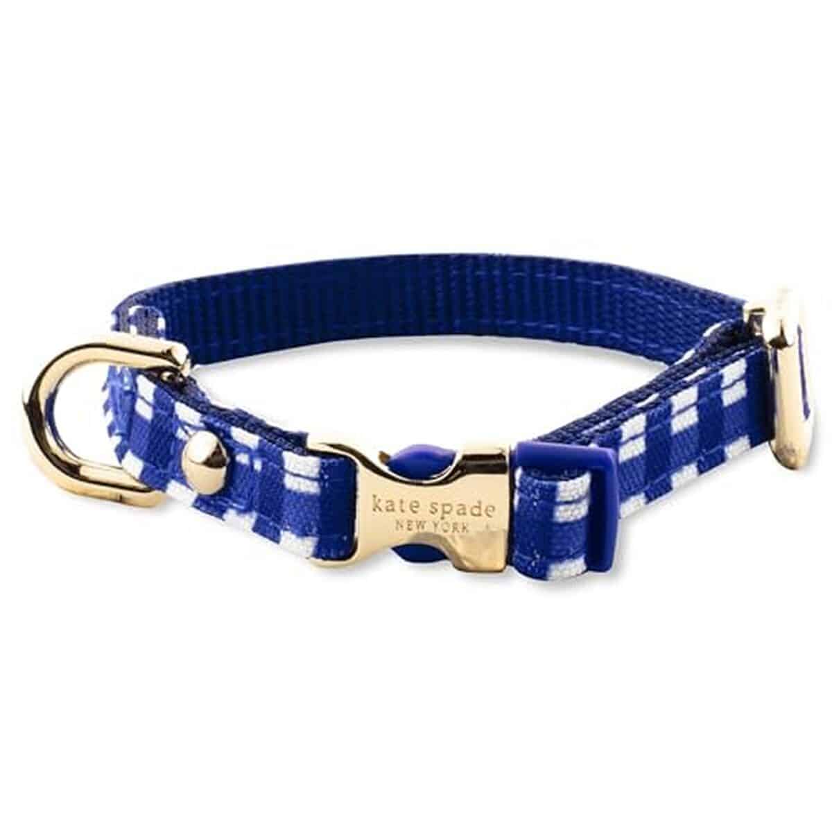 Avis : collier mignon pour chien Kate Spade New York vichy bleu