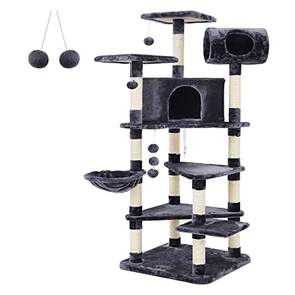 Test : arbre à chat Feandrea PCT17G, niche luxueuse multi niveaux