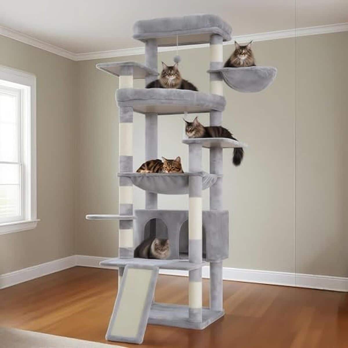 Test : arbre à chat XXL Heybly HCT038W, rêve de grands félins