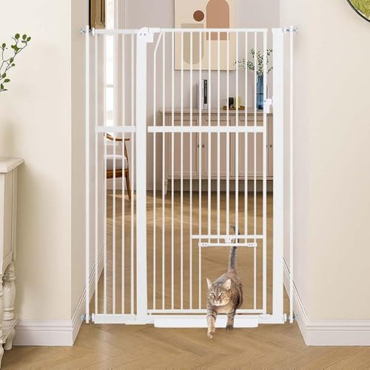 Test : barrière unipaws haute 142 cm avec chatière