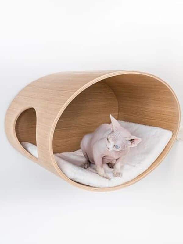 Découvrez le mur d'escalade Petrebels pour chats en bois de chêne rustique : un espace de jeu élégant et fonctionnel qui ravira vos félins tout en ajoutant une touche de charme à votre intérieur