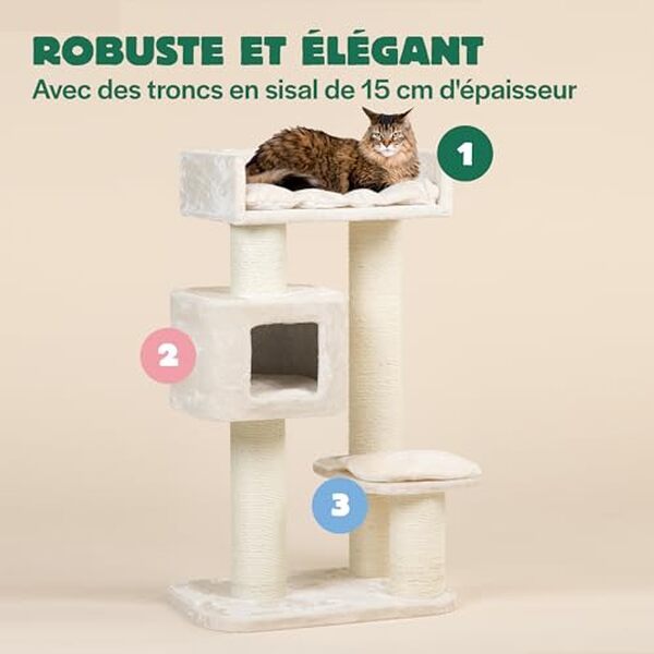 Découvrez notre analyse complète de l'arbre à chat RHRQuality Devon Rex 120 cm : confort, robustesse et design au rendez-vous pour le bien-être de votre félin