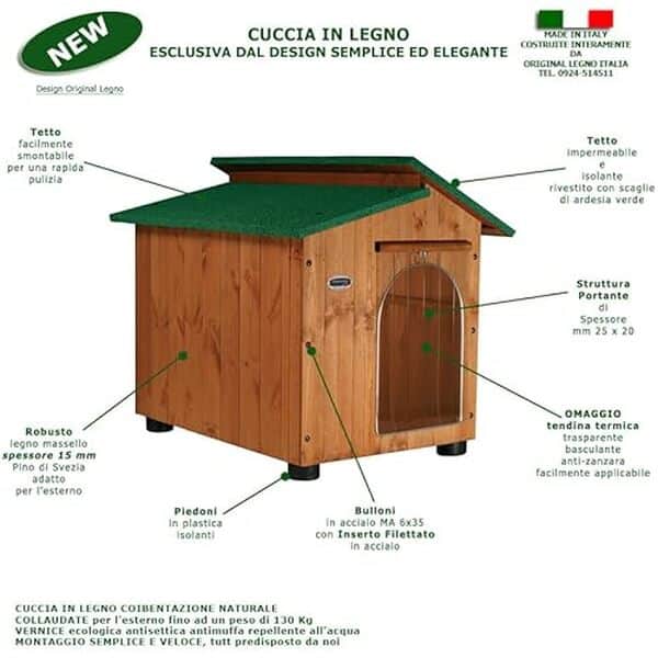 Découvrez la niche en bois Alpi, le choix idéal pour votre berger allemand. Solide et résistante, elle assure confort et sécurité avec son design renforcé.