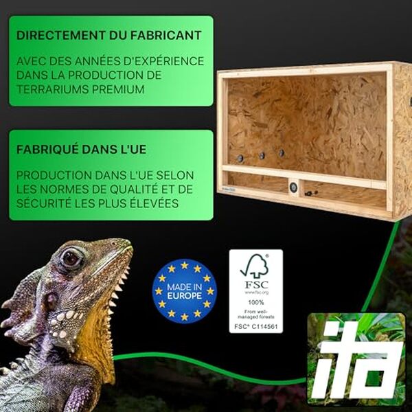 Découvrez notre analyse détaillée du terrarium bois ITA 120x60x60 cm : design, ventilation, hygromètre intégré et plus encore pour choisir le meilleur terrarium pour vos reptiles.