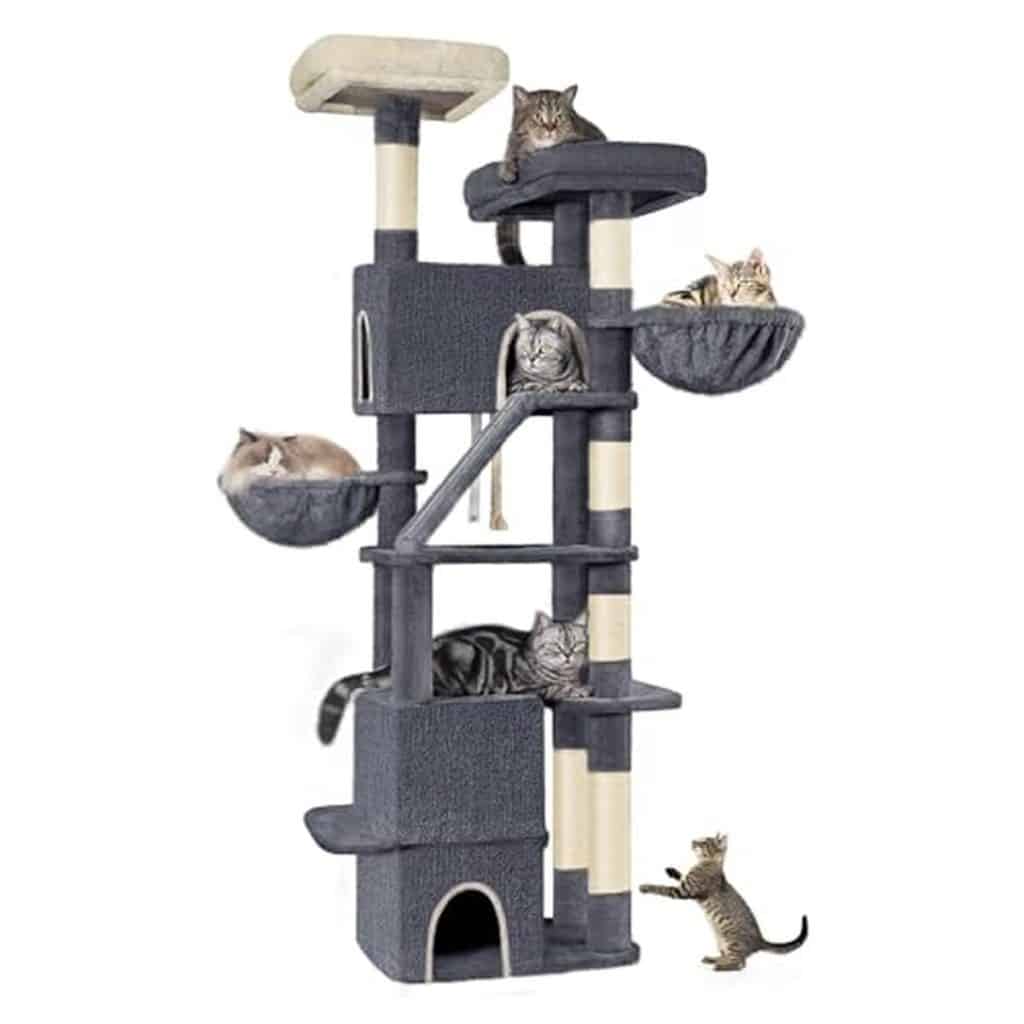 Test : arbre à chat Hzuaneri 185 cm avec multiples accessoires