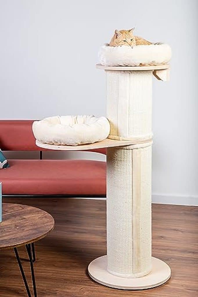 Test de la colonne à chat Natural Paradise Jasmine (L, fixation murale, crème)