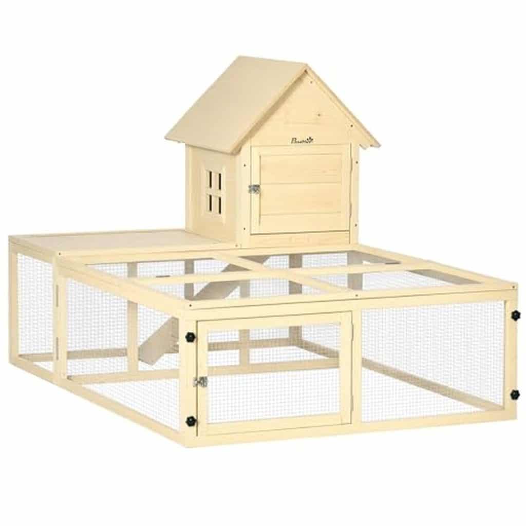 Test du clapier PawHut : villa en bois 2 niveaux pour lapins