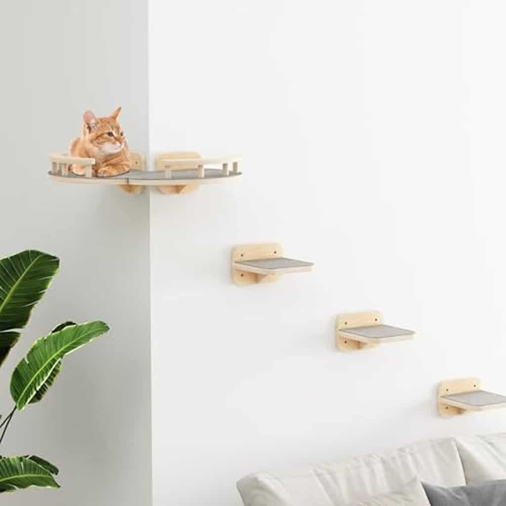 Test : megidok meubles muraux pour chat avec étagères et hamac