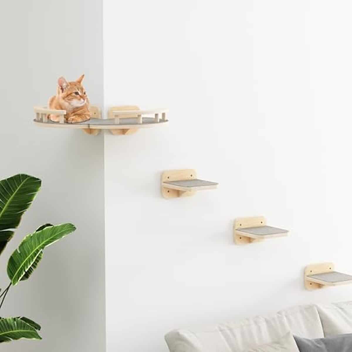 Test : megidok meubles muraux pour chat avec étagères et hamac