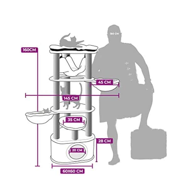 Explorez le test détaillé du Catharina 160 cm de Petrebels : un arbre à chat spacieux offrant confort et espace parfaits pour les grands félins. Découvrez pourquoi cet arbre se démarque.