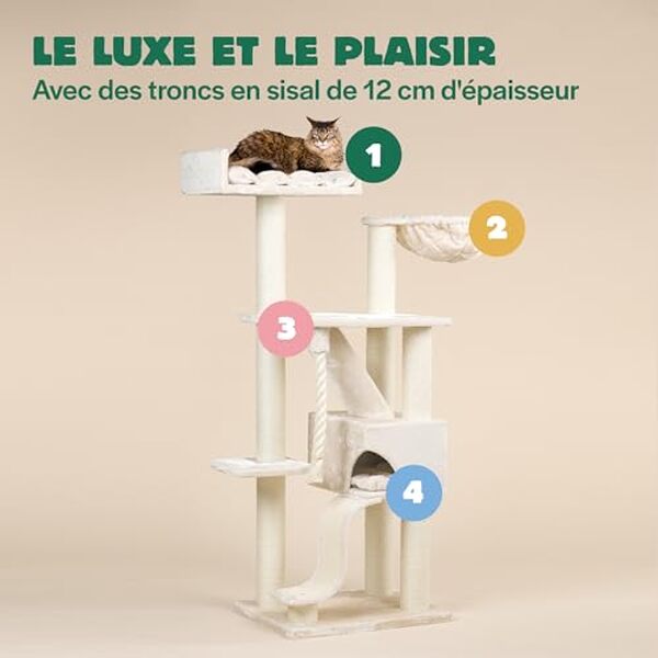 Découvrez notre test complet de l'arbre à chat Kilimandjaro de RHRQuality : design luxueux, hauteur impressionnante et qualité premium pour votre félin. 