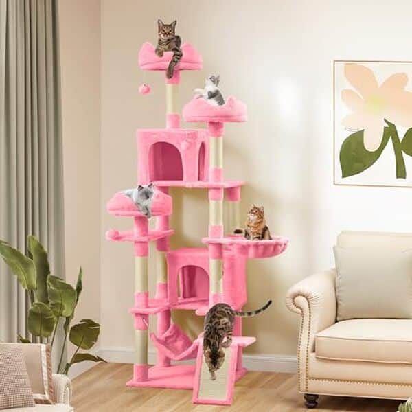 Découvrez notre test détaillé de l'arbre à chat XXL YITAHOME 190 cm avec design roses. Qualité, stabilité et confort : tous les détails pour bien choisir votre arbre à chat. 