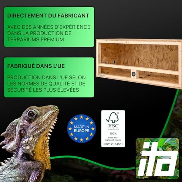 Découvrez notre test complet du terrarium ITA 100x40x40 cm en bois avec ventilation intégrée et hygromètre. Caractéristiques, avantages et avis détaillé pour bien choisir votre terrarium. 