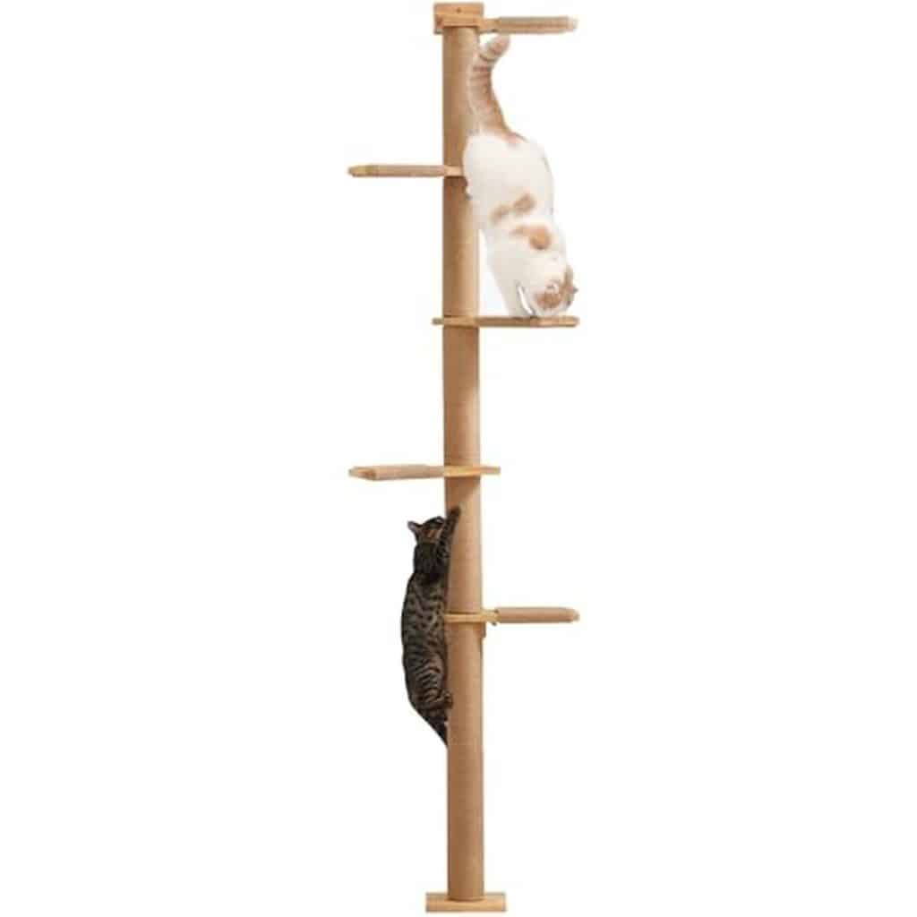 Test de l'arbre à chat FUKUMARU 205, 7 cm : un paradis mural à 5 étages
