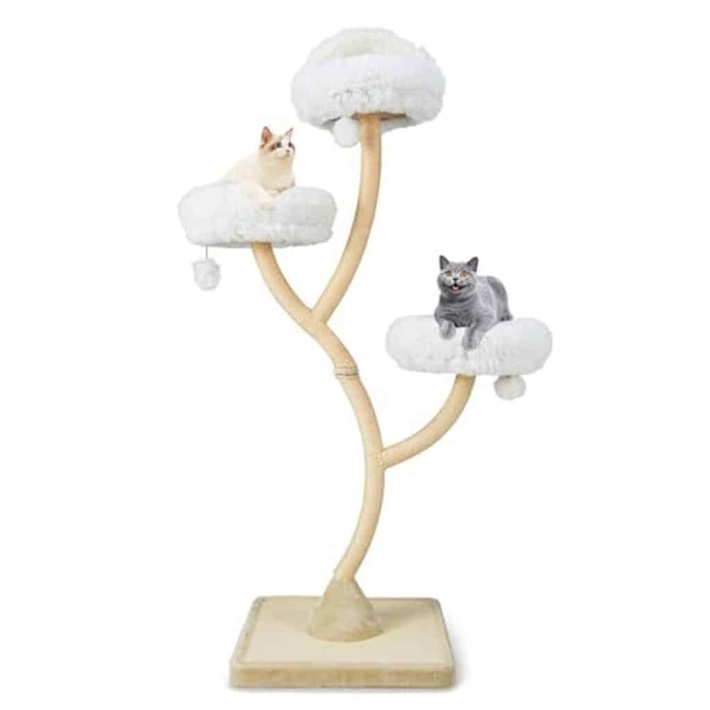 Test du Goplus arbre à chat moderne 178 cm : design incurvé et perchoirs privilégient le confort