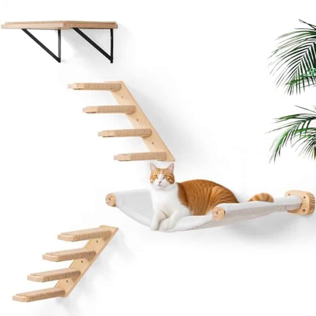 Test du mur d'escalade PELUOMOZ pour chats : 4 pièces en bois de pin