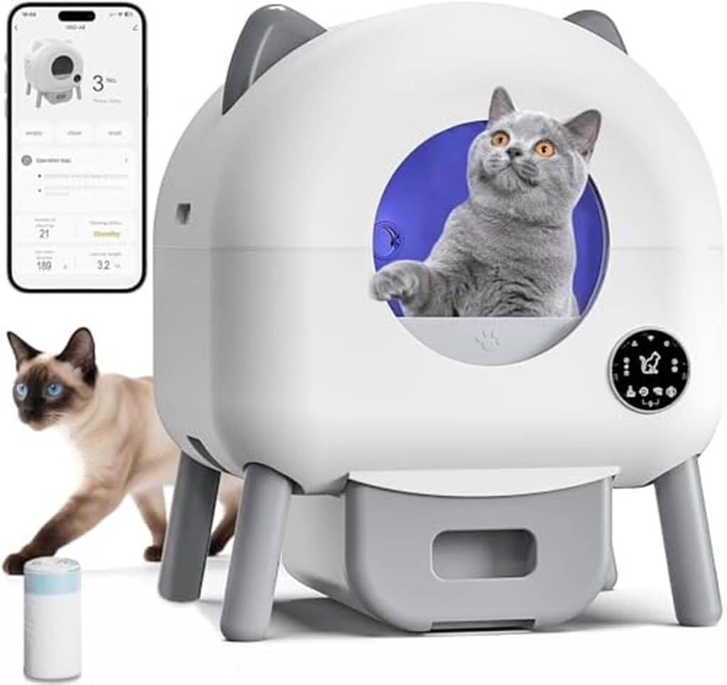 Test litière automatique XXL avec contrôle par appli : grande capacité pour chats multiples