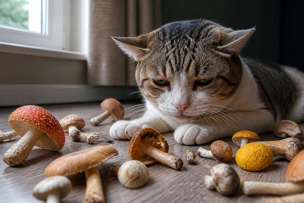 Symptômes d'une intoxication aux champignons chez le chat Symptômes d'une intoxication aux champignons chez le chat