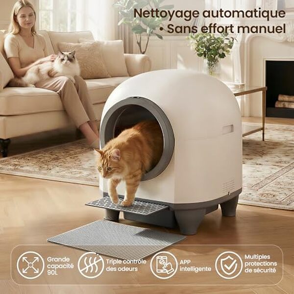 Découvrez la litière chat autonettoyante Devoko 90L : grande capacité, nettoyage automatique et confort optimal pour votre félin. Avis et test complet. 