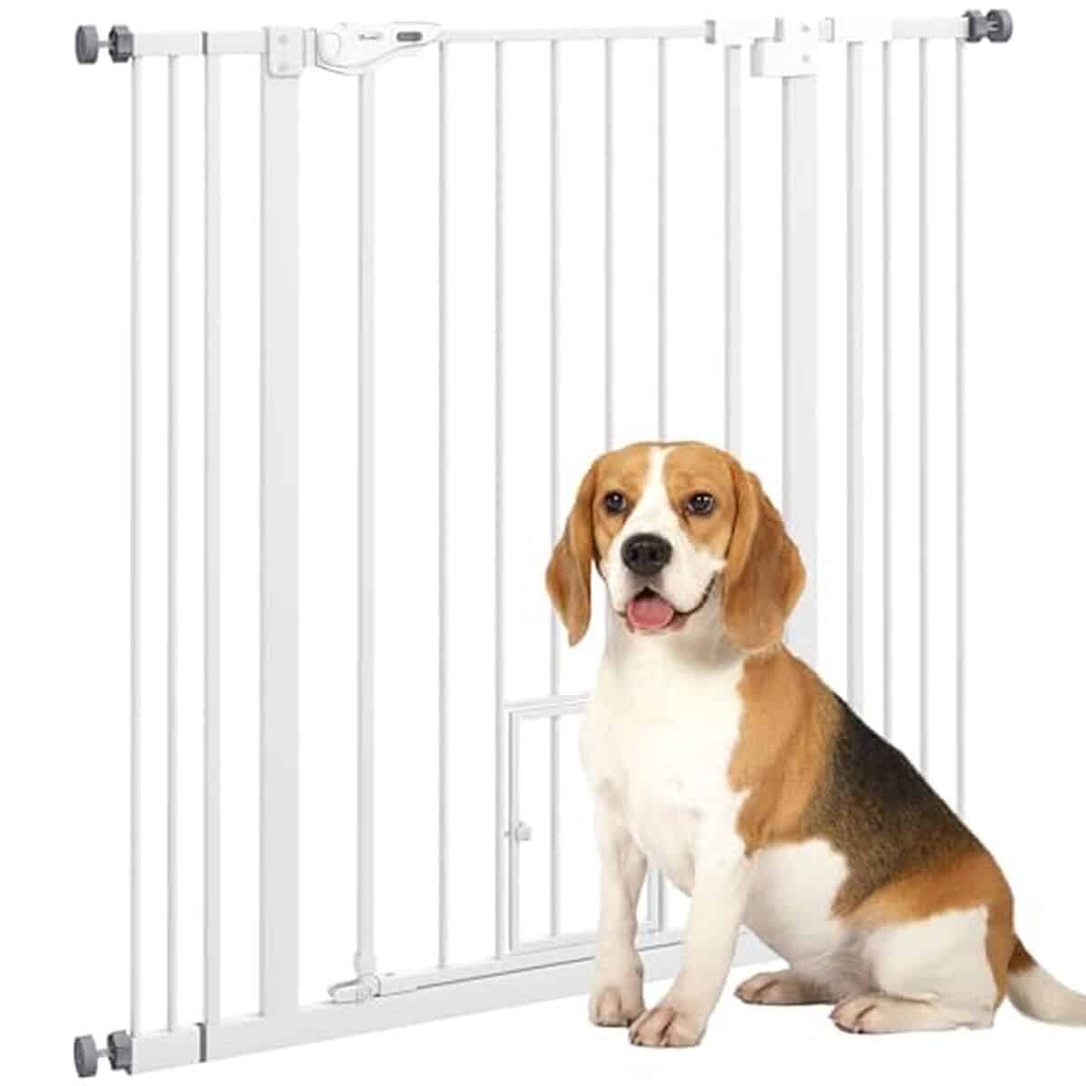 Test : barrière de sécurité PawHut pour animaux 104H cm avec porte chat