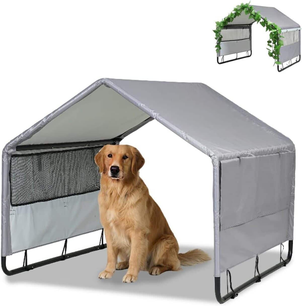 Test de la niche d'extérieur étanche 120x120 pour chiens et animaux